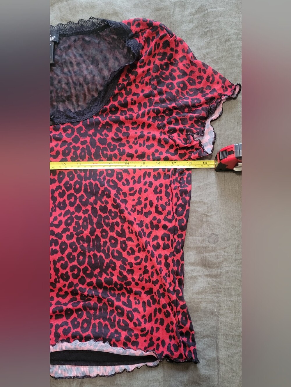 Hot Topic Cheetah Print Mesh Top Size xl - Picture 5 of 8